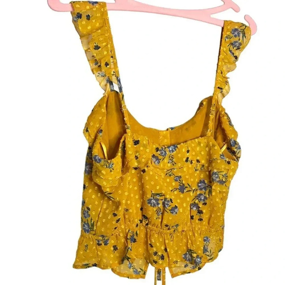 ASTR The Label Donna Ruffle Sleeveless Top Marigold Multi Floral Tank Sz. M NWOT - Picture 6 of 14